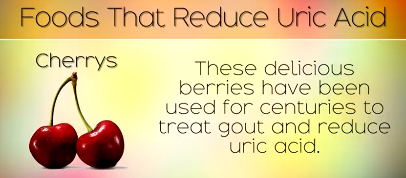 Cherries lowering uric acid