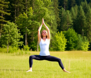 Woman performing yoga stretches to alleviate joint pain