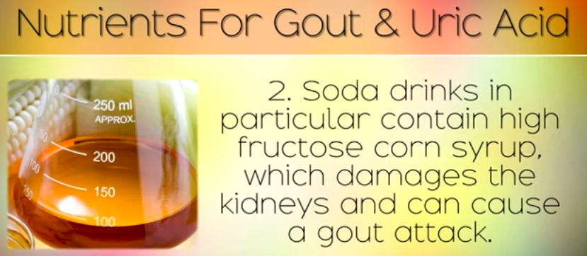 Soda drinks in particular contain high fructose corn syrup, which damages the kidneys is not Natural Gout Treatment Remedies