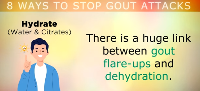 Adequate hydration for the kidneys to avoid Gout Attacks