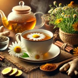 Naturopathy health benefits through herbal teas and anti-inflammatory ingredients