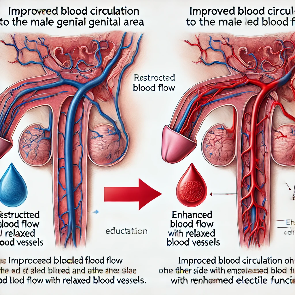 Natural Libido Enhancement by improved blood circulation to the male genital area. 